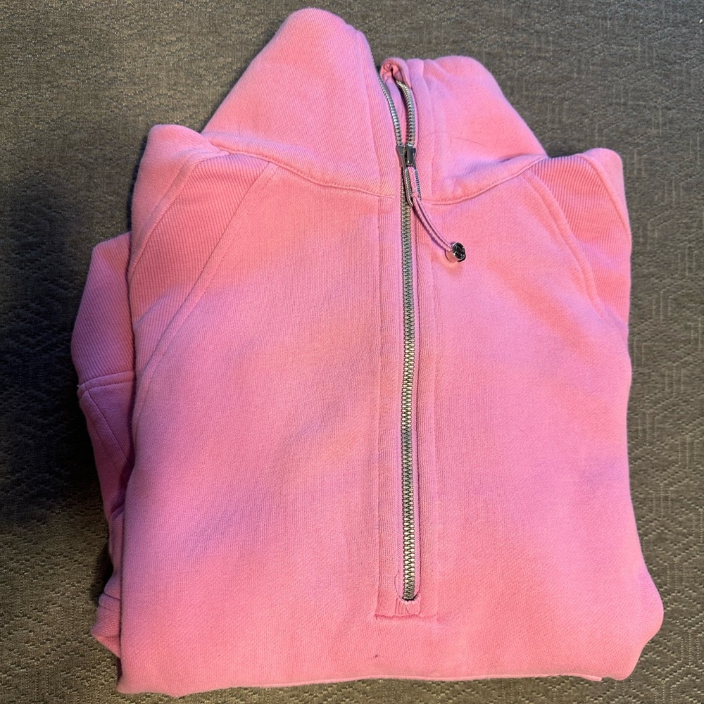 Pink Scuba Oversized Funnel Neck Half Zip M/L